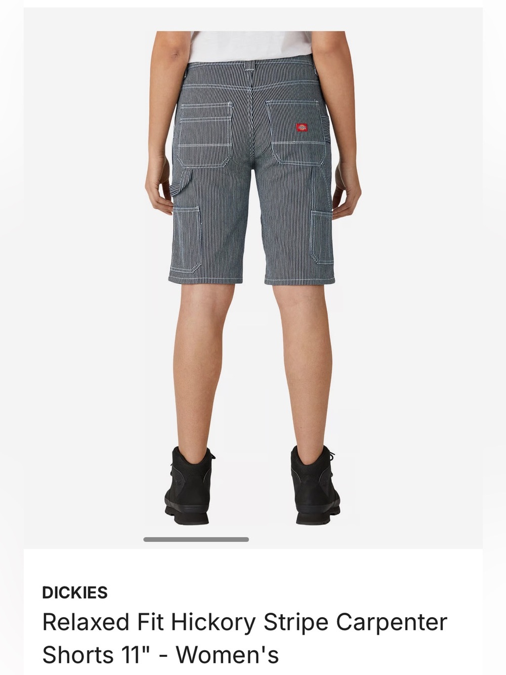 Dickies Women's Hickory Stripe Carpenter Shorts - Blue/White